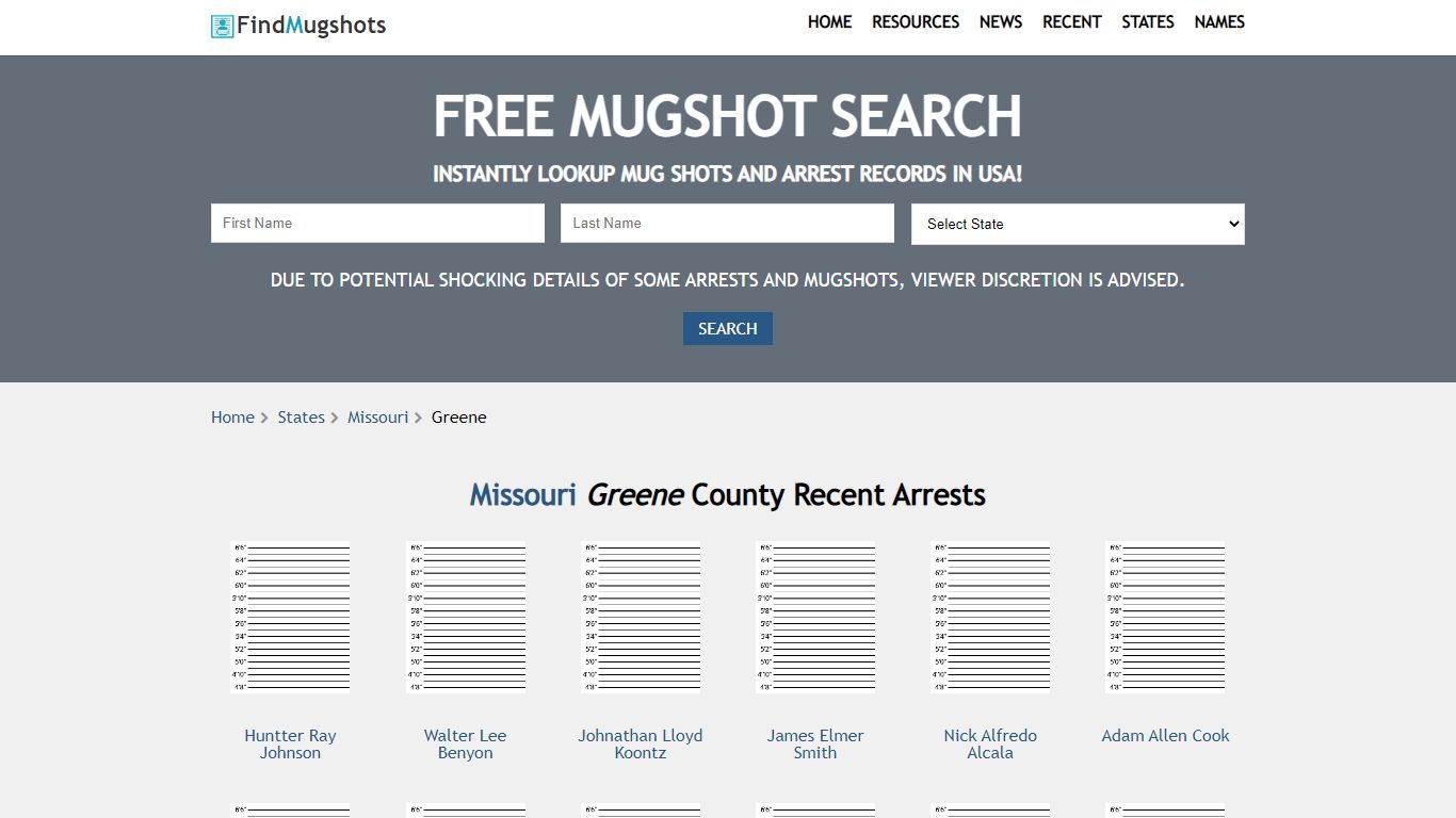 Find Greene Missouri Mugshots - Find Mugshots