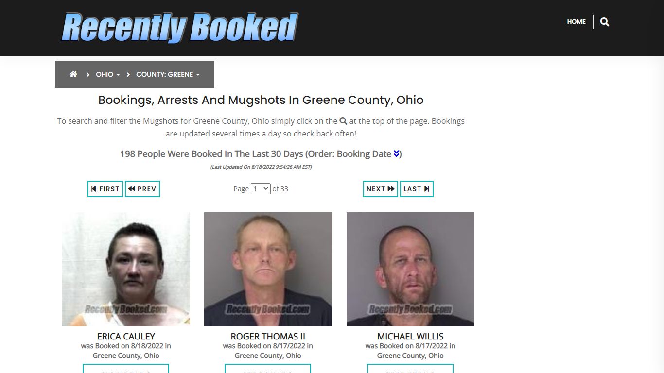 Recent bookings, Arrests, Mugshots in Greene County, Ohio - Recently Booked